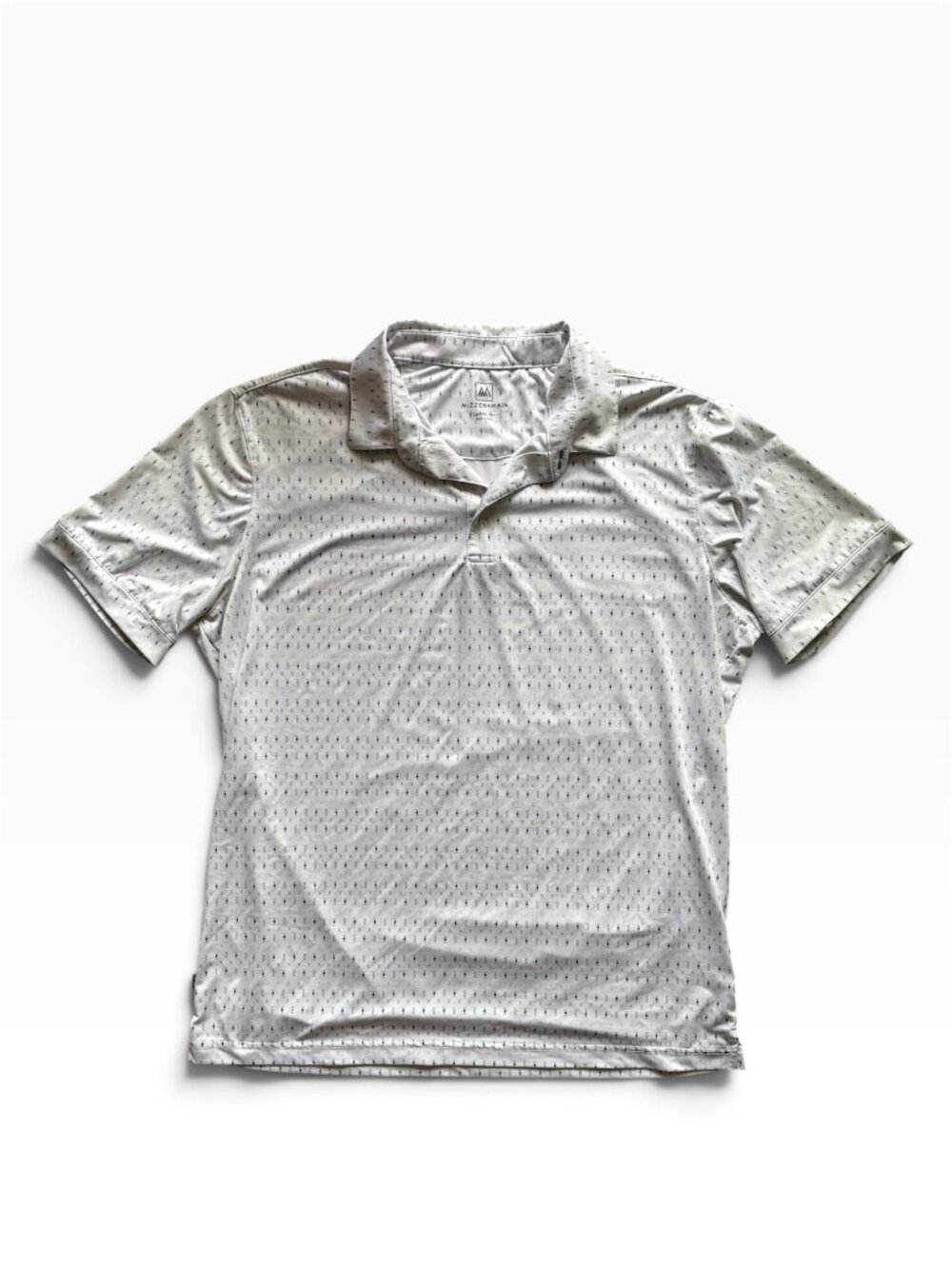 Mizzen and Main White Patterned Golf Polo Men's L Dad Athletic Lightweight